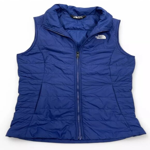The North Face Blue Explore Vest Jacket Quilted Puffer Pockets Girls Youth XL 18 - Picture 2 of 9